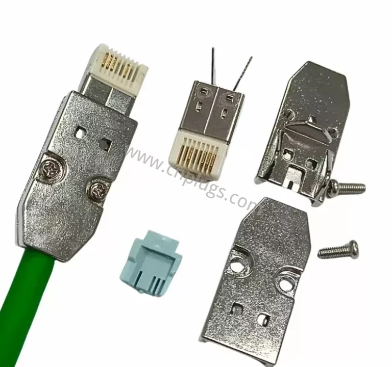 Przemysłowa wtyczka polowa PROFINET RJ45, obudowa metalowa, zestaw ekranowany 8P8C