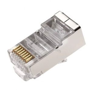 Cat6A STP FTP Shielded RJ45 Modular Connector Plug Front View
