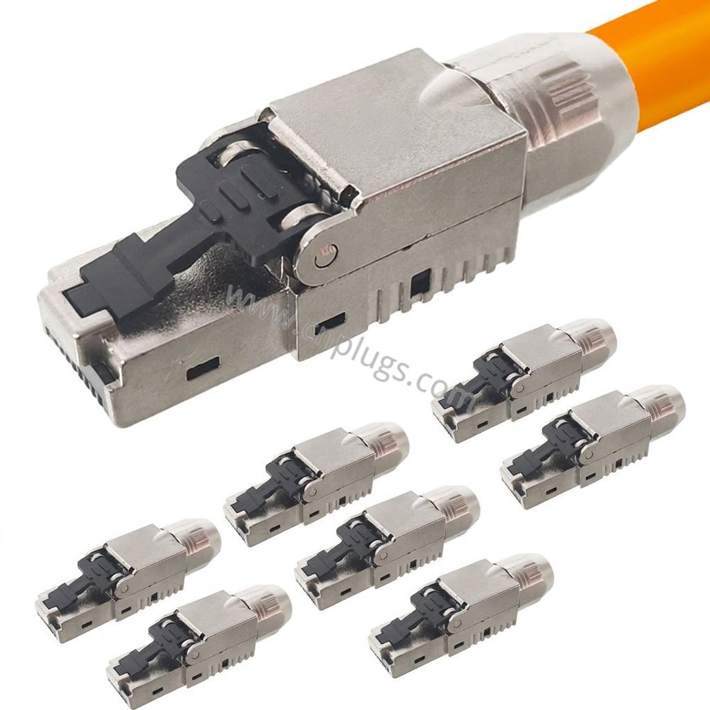 Produttore di connettori RJ45 schermati senza utensili Cat6A - 10G 4 Bulk Cat6A shielded toolless RJ45 modular plugs for OEM network cable manufacturing