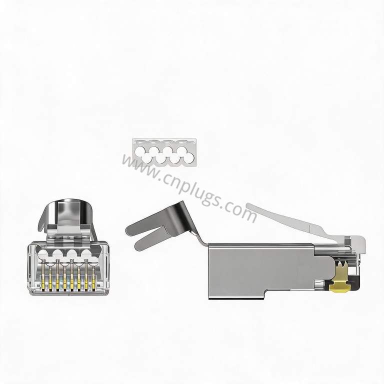 Prise RJ45 blindée Cat7 8P8C STP, connecteur modulaire plaqué or 10 Gbit/s avec séparateur