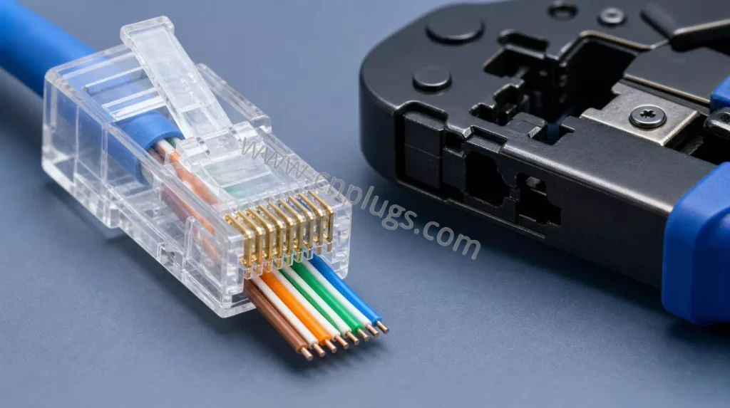 How to Choose RJ45 Plugs (1) pass-through RJ45 plug for security camera