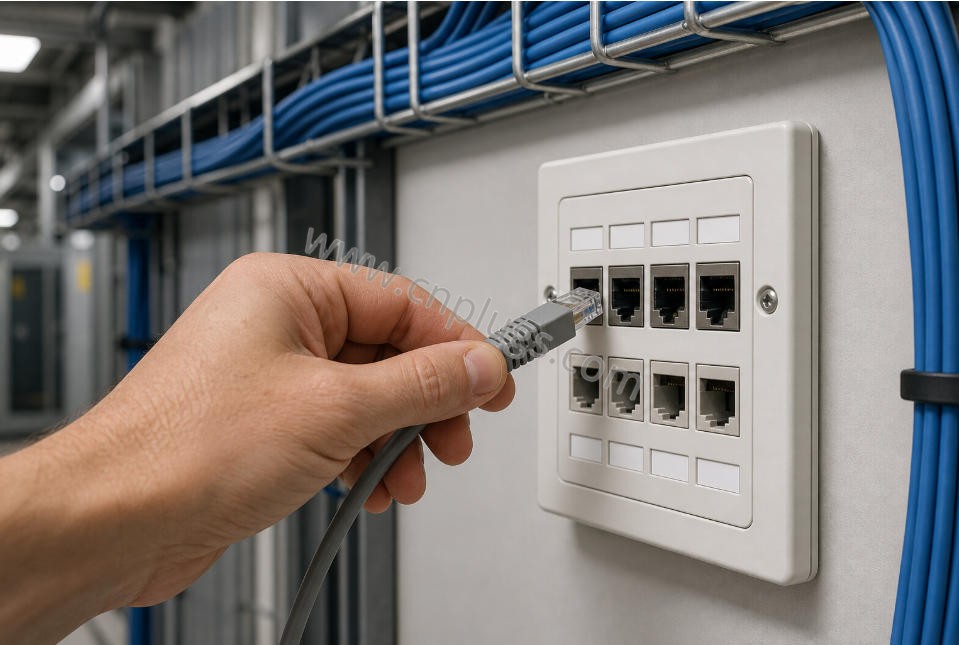 Test sul campo e verifica della qualità del connettore RJ45: una guida pratica per gli installatori industriali 1 Scena di installazione: tipica terminazione Ethernet industriale.