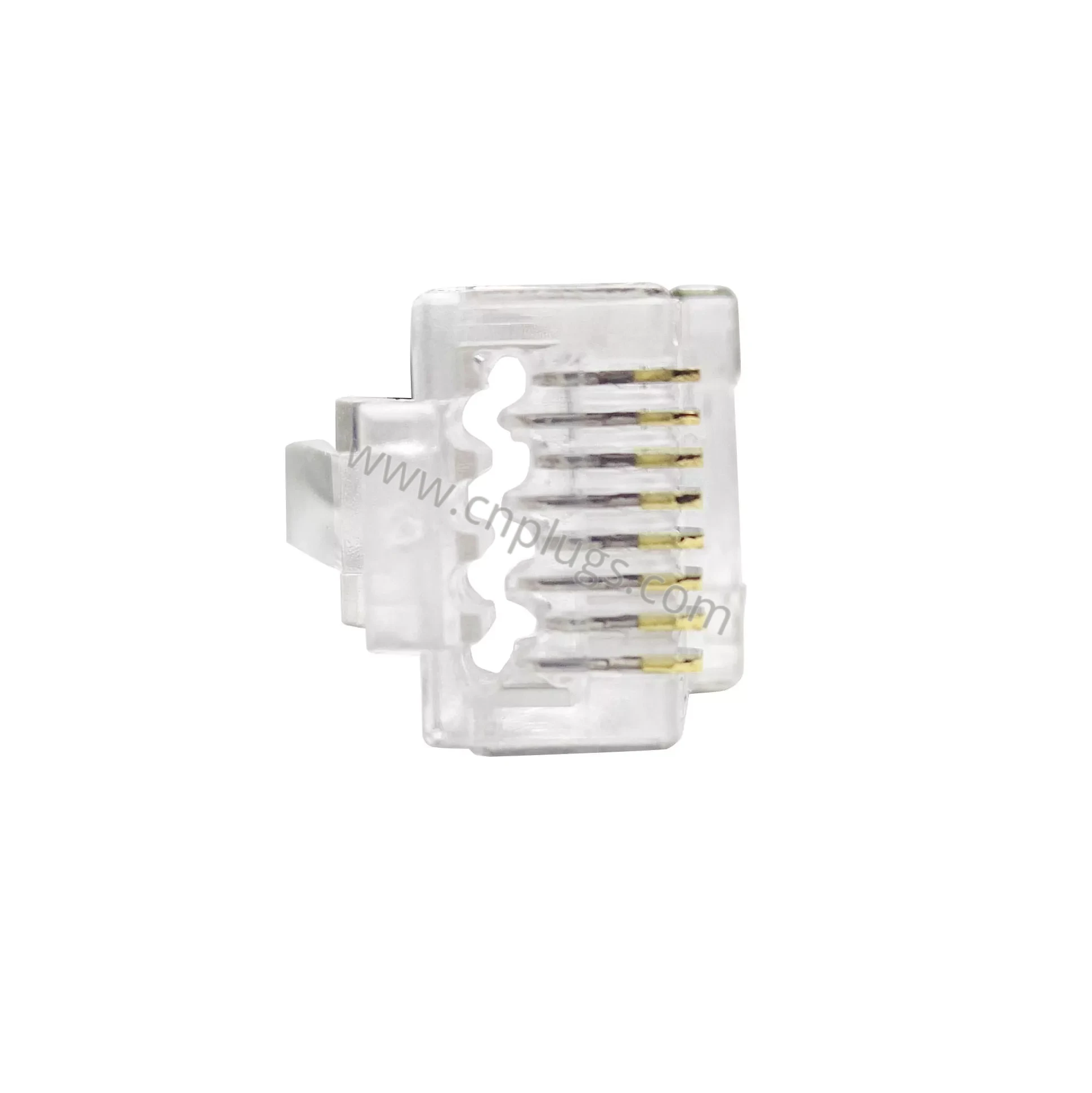 Geschirmter Cat6A-Durchgangs-RJ45-Stecker – STP/FTP 8P8C-Modularstecker für Cat6A- und Cat7-S/FTP-Kabel, 10 Gbit/s 500 MHz, Zinklegierungsgehäuse, 50 µ"-Goldkontakte, individuelles OEM-Logo, kostenlose Muster 3 Shielded pass through RJ45 plug terminated on Cat7 S/FTP cable with braid and drain wire bonded