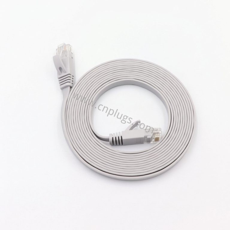 Cabo Ethernet plano Cat6 fino com plugues RJ45 sem protuberâncias