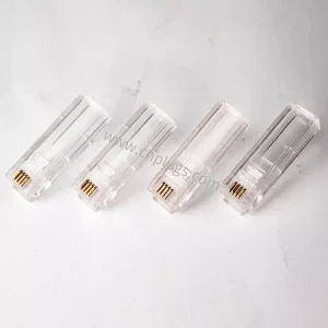 Pure copper 3-prong gold-plated contact chip for long-body RJ11 6P4C modular plug