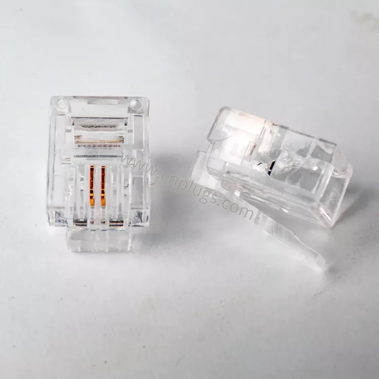 Enchufe modular telefónico 6P2C RJ11 | Cabeza de cristal chapada en oro PROUNTA: PC transparente, OEM directo de fábrica a granel