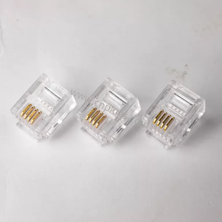 6P4C RJ11 電話プラグ |金接点、透明 PC、OEM バルク