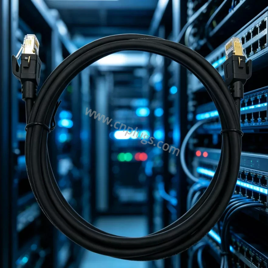 Cat8 Round Shielded Ethernet Patch Cable – 8P8C STP for Data Centers & High-Speed Networks 4 cat8-patch-cable-black