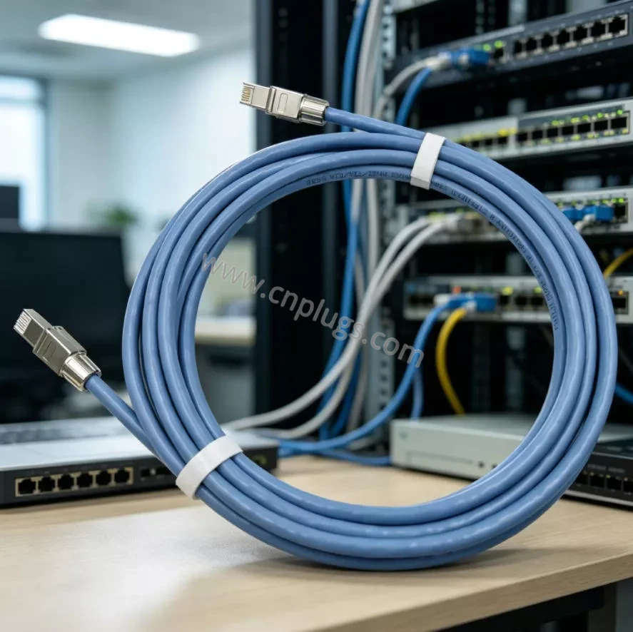 Cat8 Round Shielded Ethernet Patch Cable – 8P8C STP for Data Centers & High-Speed Networks 3 prounta-cat8-patch-cable-blue
