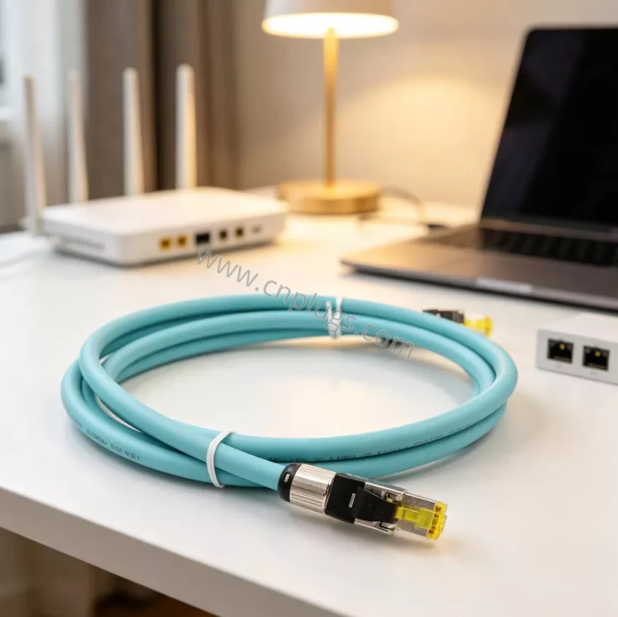 Cat8 Round Shielded Ethernet Patch Cable – 8P8C STP for Data Centers & High-Speed Networks 1 prounta-cat8-patch-cable-blue-zin